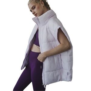 Free People Movement Oversized Puffer Vest In a Bubble Pink Lilac Womens Large